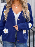 Crochet Flower Button Up Cardigan - Trendsi - Flyclothing LLC