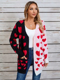Angel Wings Heart Open Front Long Sleeve Cardigan - Trendsi - Flyclothing LLC