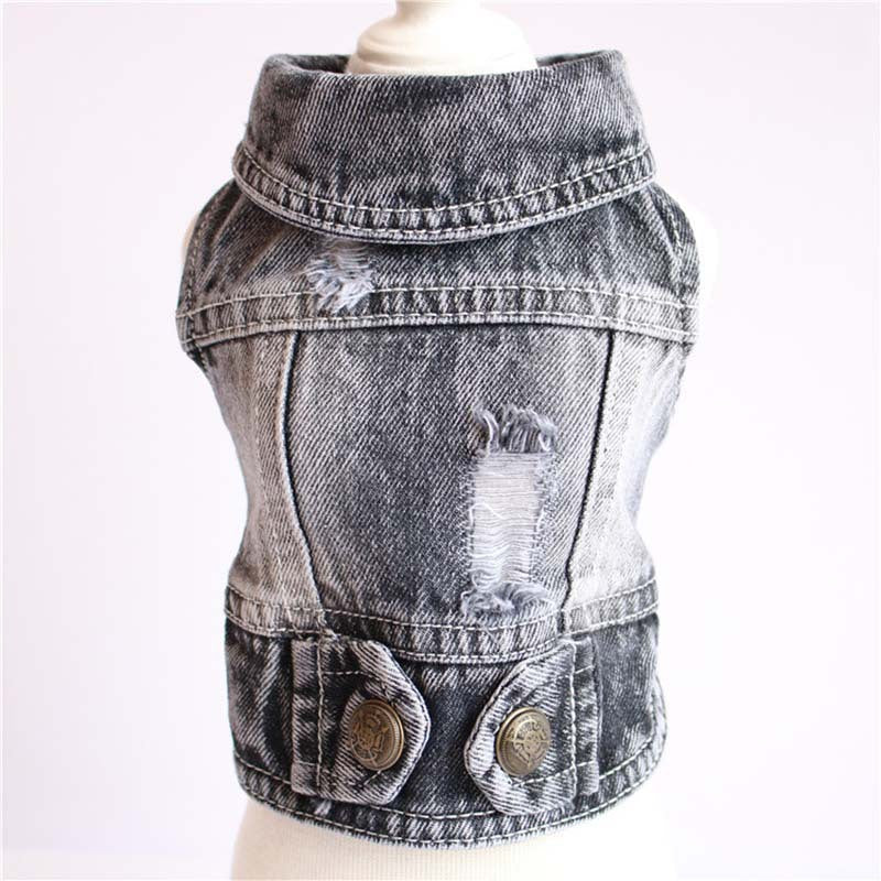 Designer Dog Clothes Small Dog Denim Jacket Coat Cat Costume Puppy Jeans Vest Spring Clothing - My Store - Flyclothing LLC