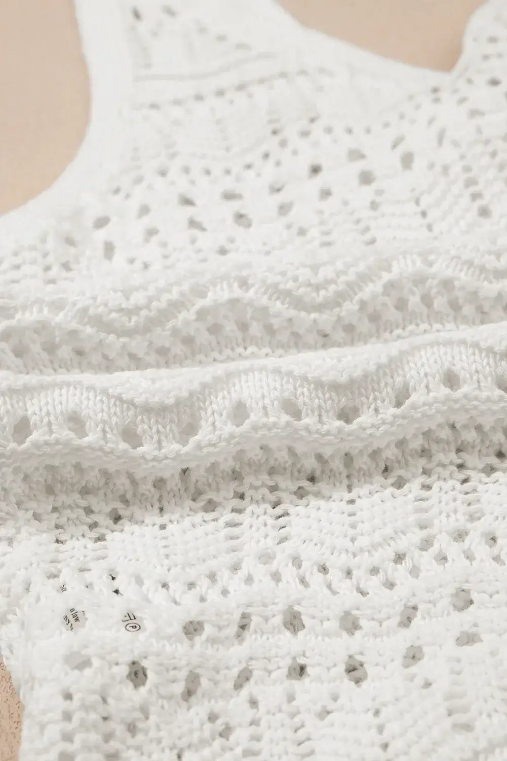 Hollowed Knit V Neck Drawstring Sweater Vest - Trendsi - Flyclothing LLC