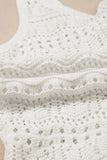Hollowed Knit V Neck Drawstring Sweater Vest - Trendsi - Flyclothing LLC