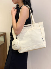 Canvas Tote Bag with Pouch - Trendsi