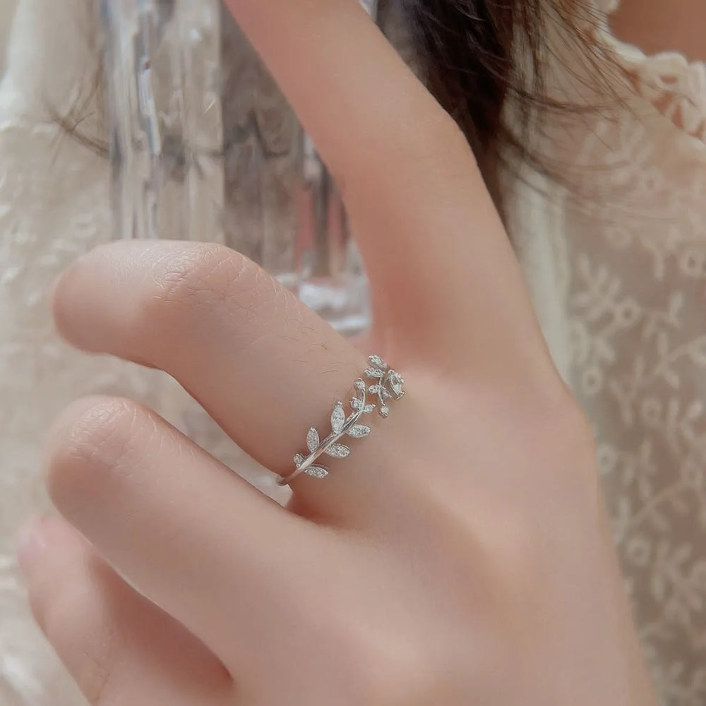 925 Sterling Silver Inland Zircon Open Ring - Trendsi - Flyclothing LLC