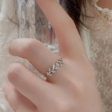 925 Sterling Silver Inland Zircon Open Ring - Trendsi - Flyclothing LLC