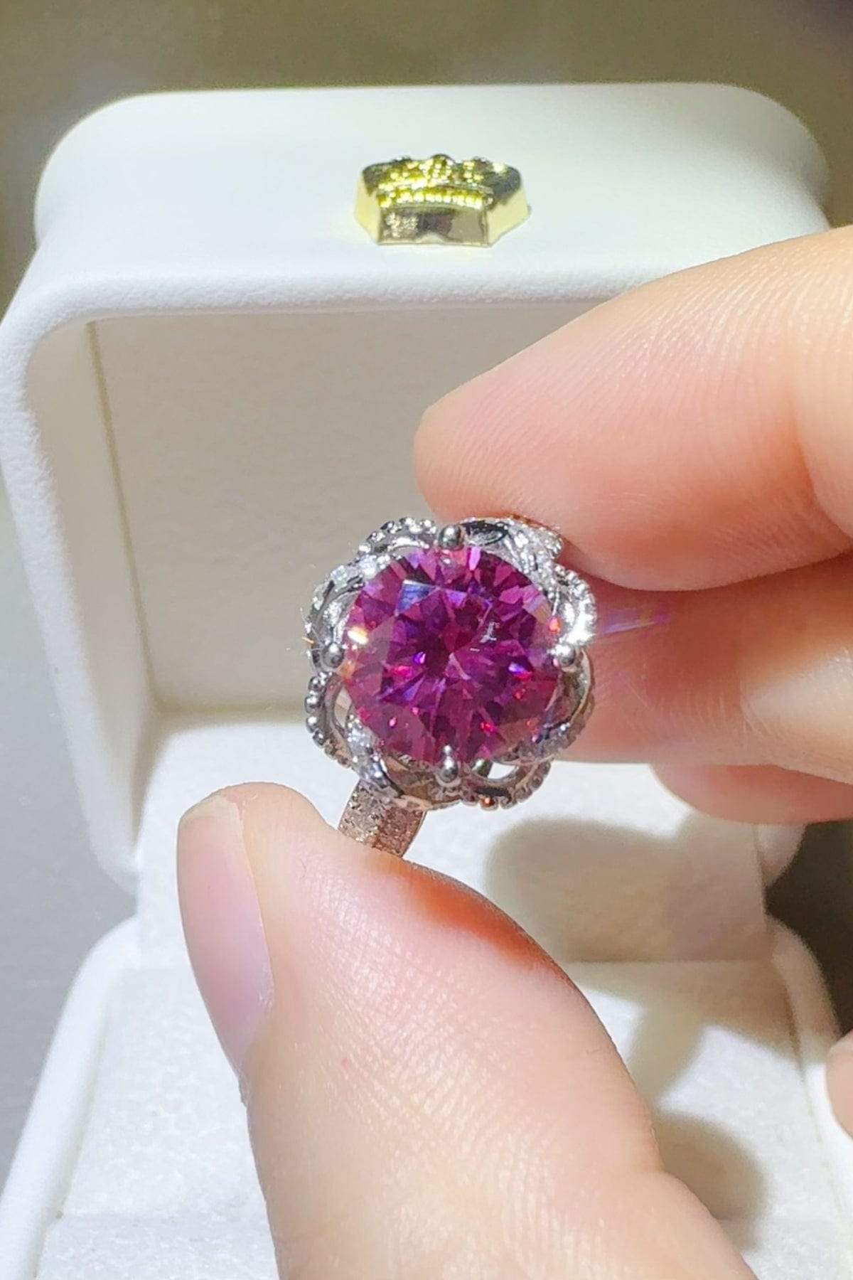 2 Carat Moissanite 925 Sterling Silver Flower Shaper Ring - Trendsi - Flyclothing LLC