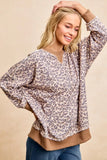 BiBi Leopard Printed French Terry Sweatshirt - Trendsi - Flyclothing LLC