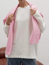Round Neck Dropped Shoulder Long Sleeve T-Shirt - Trendsi - Flyclothing LLC