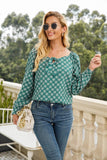Floral Tied Printed Long Sleeve Blouse - Trendsi