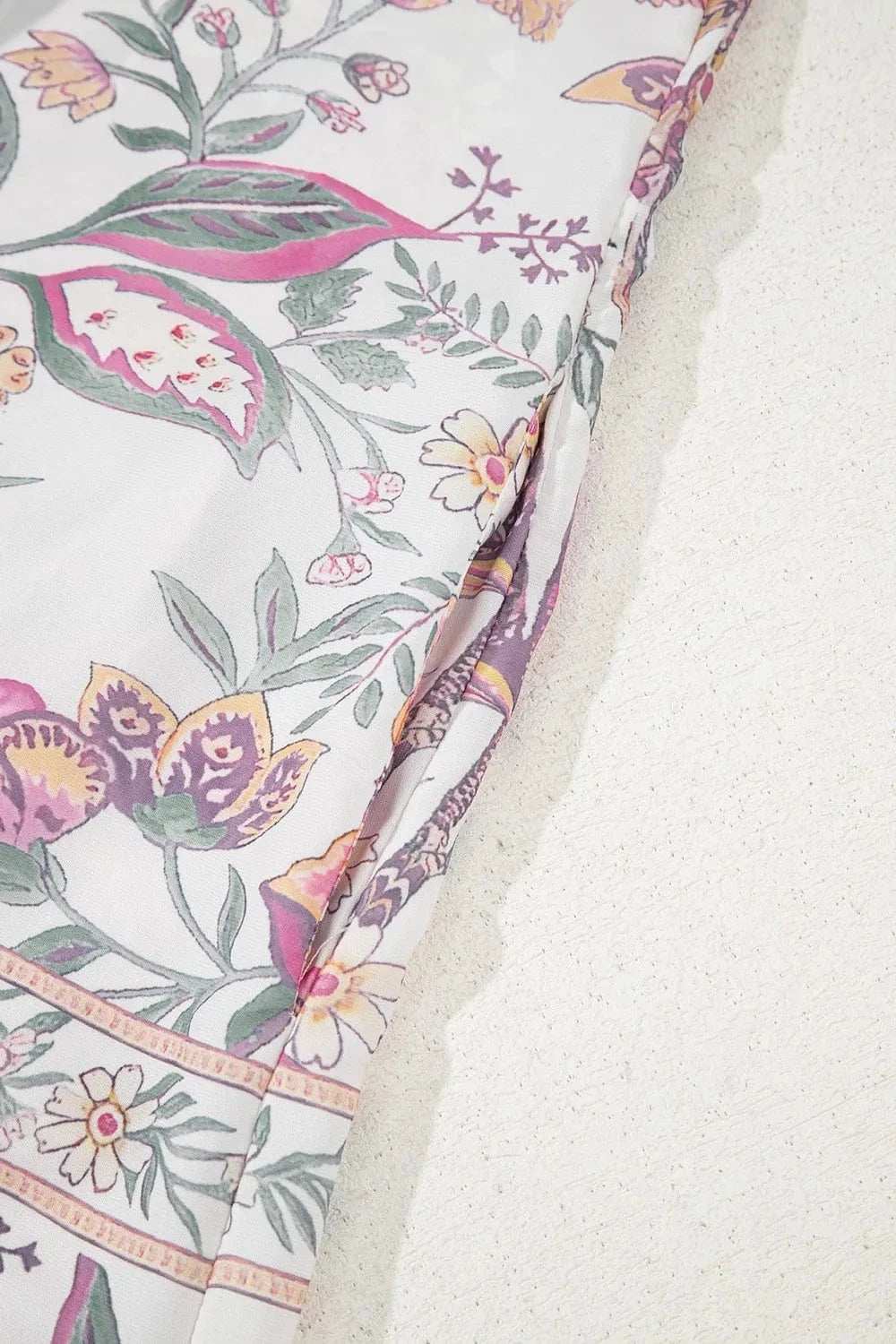 Multicolour Floral Tie Neck Sleeveless Mini Dress - Trendsi - Flyclothing LLC