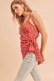 Aemi + Co Ditsy Floral Surplice Adjustable Straps Cami - Trendsi - Flyclothing LLC