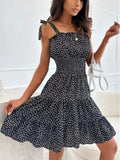 Polka Dot Square Neck Mini Cami Dress - Trendsi - Flyclothing LLC