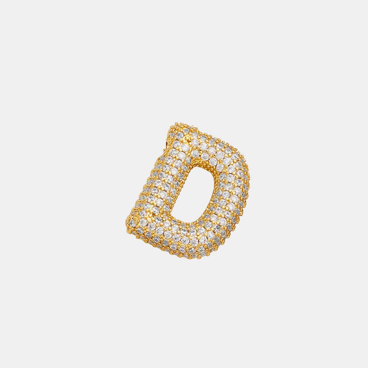 Gold-Plated Inlaid Zircon Letter Necklace - Trendsi - Flyclothing LLC