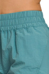 Zenana Windbreaker Smocked Waistband Running Shorts - Trendsi - Flyclothing LLC