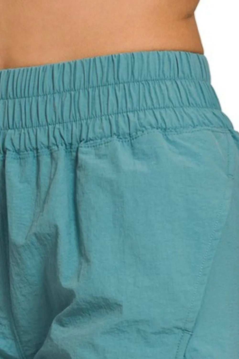 Zenana Windbreaker Smocked Waistband Running Shorts - Trendsi - Flyclothing LLC