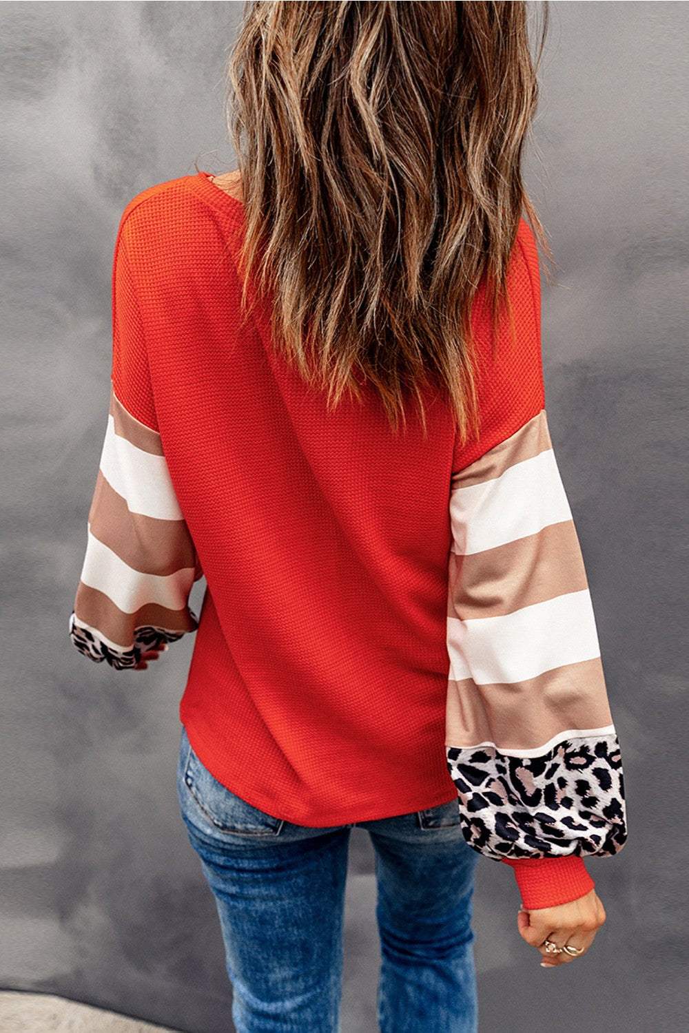 Letter Graphic V-Neck Long Sleeve Top - Trendsi - Flyclothing LLC