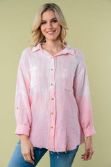 White Birch Full Size Long Sleeve Tie Dye Shirt - Trendsi - Flyclothing LLC