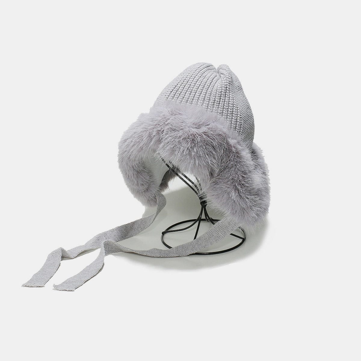 Thermal Tied Fuzzy Winter Hat - Trendsi