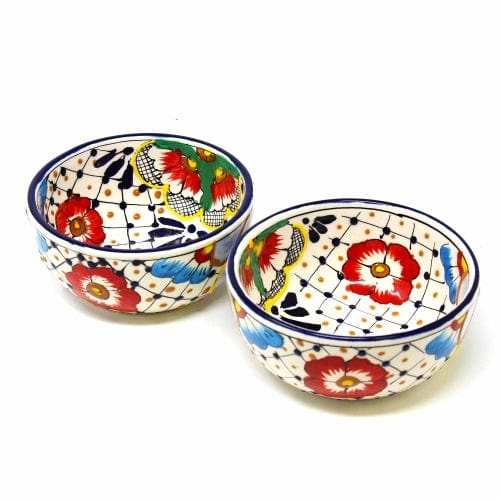 Half Moon Bowls - Dots and Flowers, Set of Two - Encantada - Encantada - Flyclothing LLC