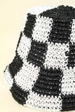 Fame Checkered Pattern Knit Bucket Hat - Trendsi - Flyclothing LLC