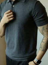 Men's Plus Size Button Detail Short Sleeve Polo - Trendsi - Flyclothing LLC