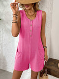 Pocketed Round Neck Sleeveless Romper - Trendsi - Flyclothing LLC