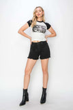 RISEN Full Size High Waist Raw Hem Denim Shorts - Trendsi - Flyclothing LLC