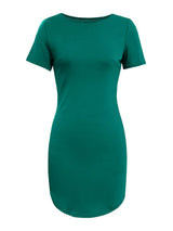 Round Neck Short Sleeve Mini Tee Dress - Trendsi - Flyclothing LLC