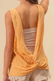 BiBi Textured Sweather Knit Twist Back Sleeveless Top - Trendsi - Flyclothing LLC