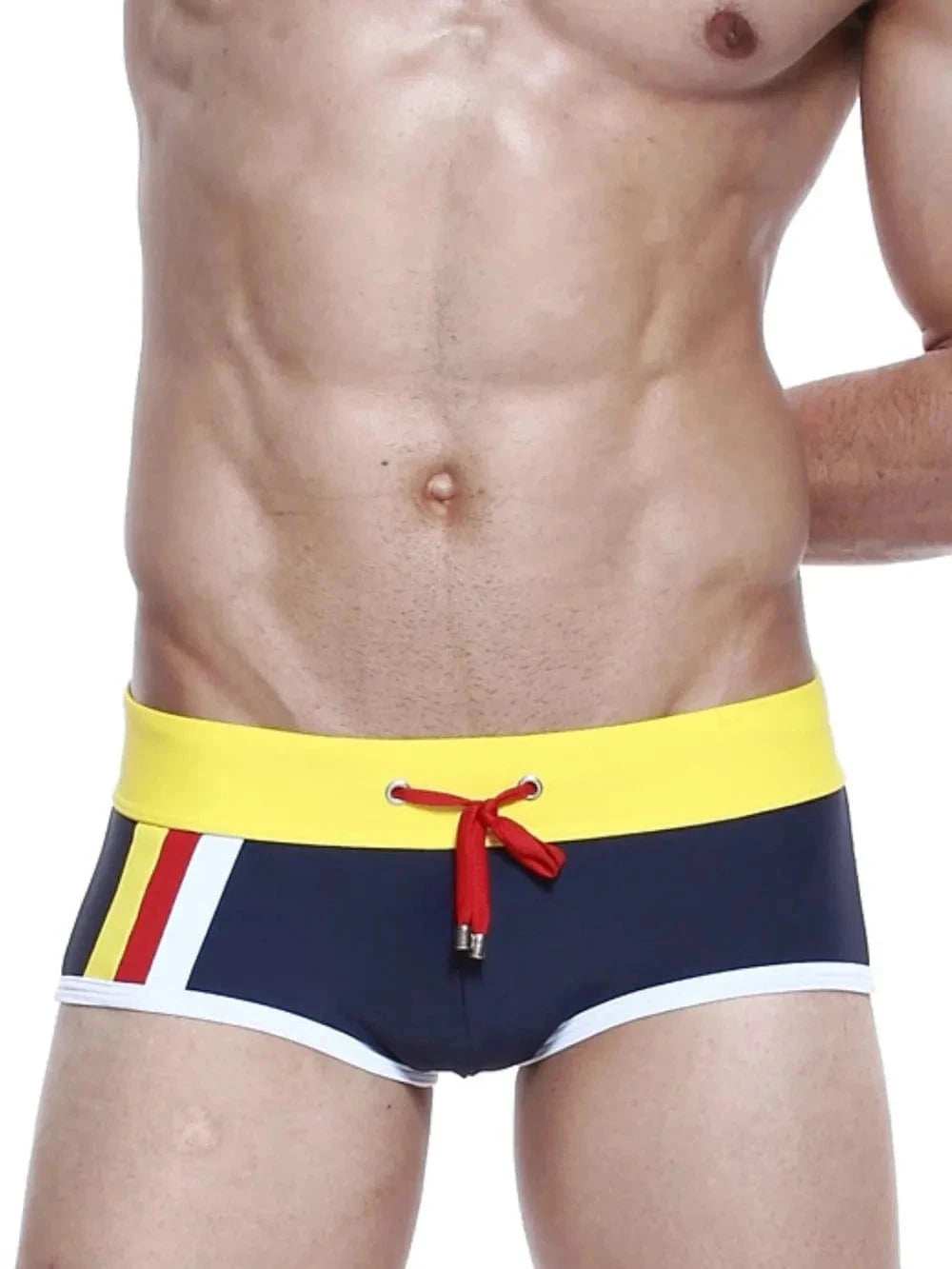 Men's Drawstring Contrast Swim Shorts - Trendsi - Flyclothing LLC