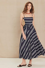 SWEET ESCAPE STRIPE WOVEN MIDI DRESS - Flying Tomato - Flyclothing LLC