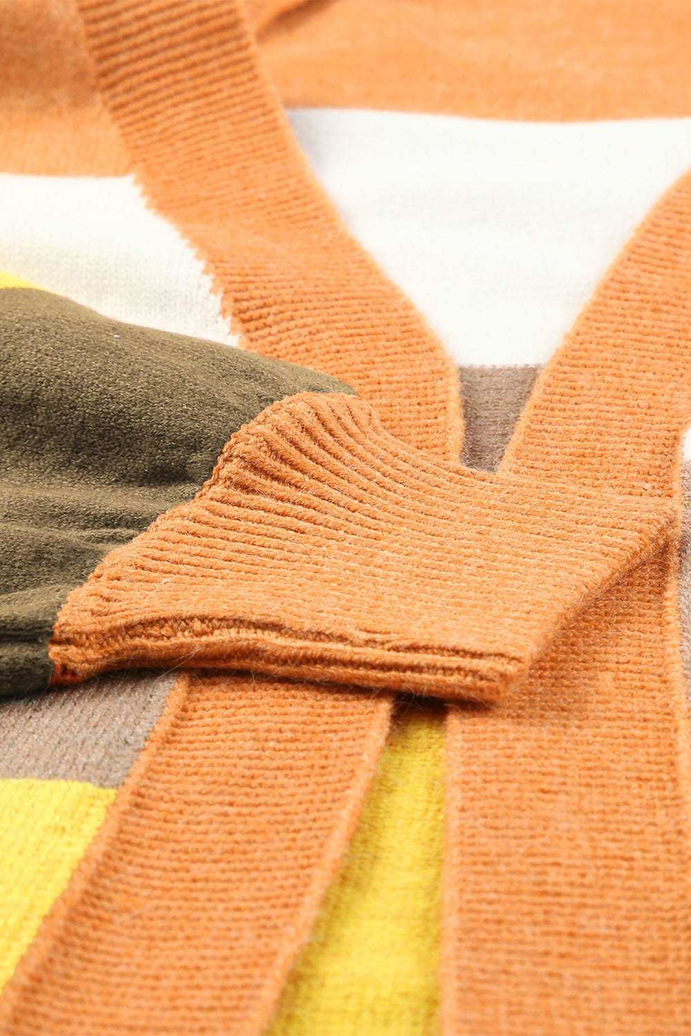 Open Front Color Block Cardigan - Trendsi - Flyclothing LLC