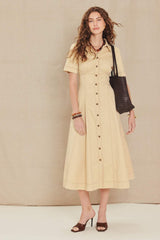 TREND ICON WOVEN MIDI DRESS - Flying Tomato - Flyclothing LLC