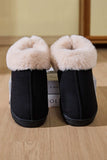 Faux Fur Round Toe Platform Slippers - Trendsi - Flyclothing LLC
