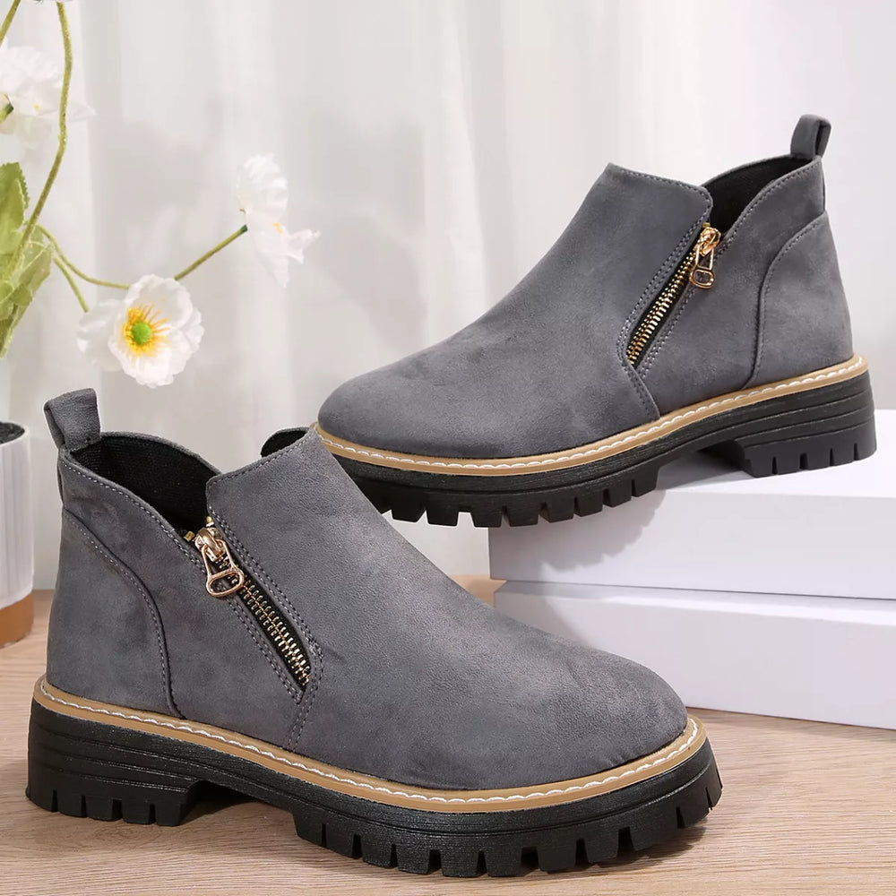 Side Zip Ankle Boots - Trendsi - Flyclothing LLC