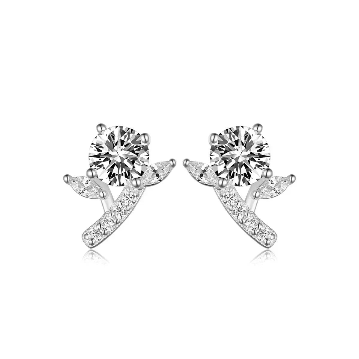 2 Carat Moissanite 925 Sterling Silver Stud Earrings - Trendsi - Flyclothing LLC