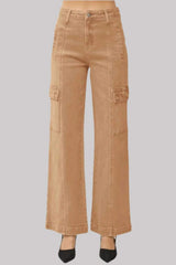 RISEN Full Size High Rise Wide Leg Cargo Jeans - Trendsi - Flyclothing LLC