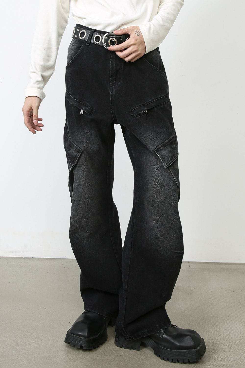 Men's Baggy Jeans with Cargo Pockets - Trendsi - Flyclothing LLC