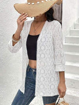 Lace Open Front Cover Up - Trendsi - Flyclothing LLC