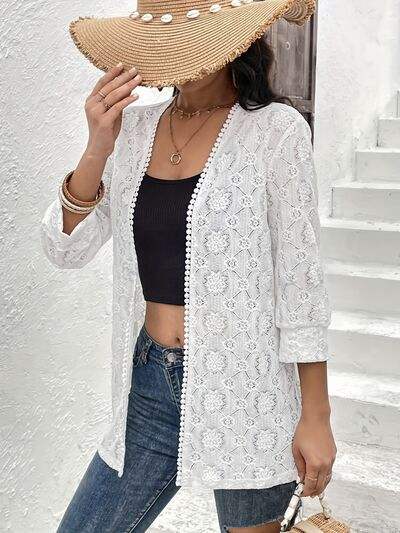 Lace Open Front Cover Up - Trendsi - Flyclothing LLC