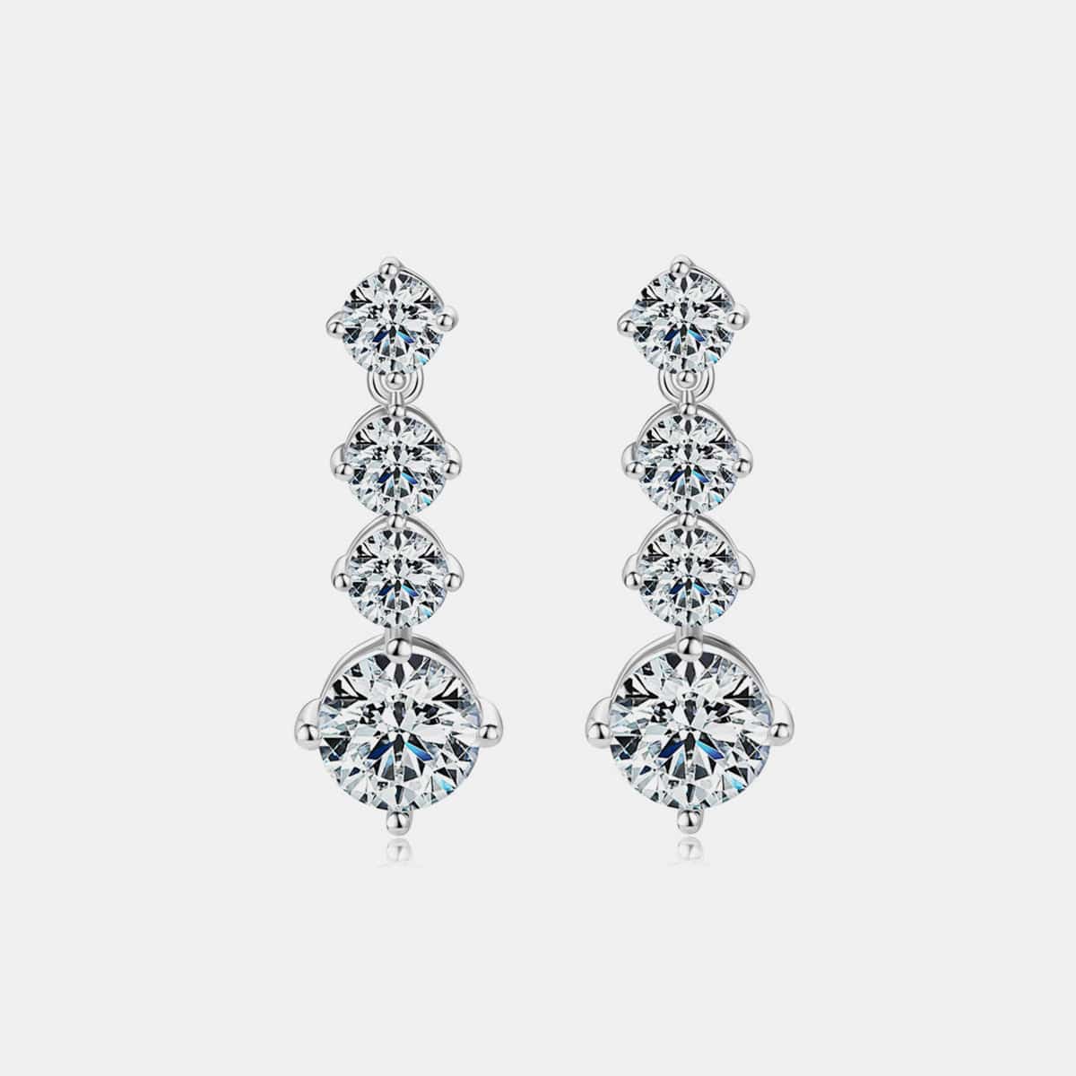 4 Carat Moissanite 925 Sterling Silver Earrings - Trendsi