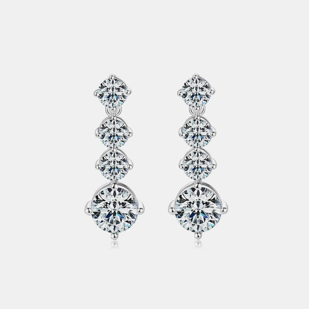 4 Carat Moissanite 925 Sterling Silver Earrings - Trendsi - Flyclothing LLC