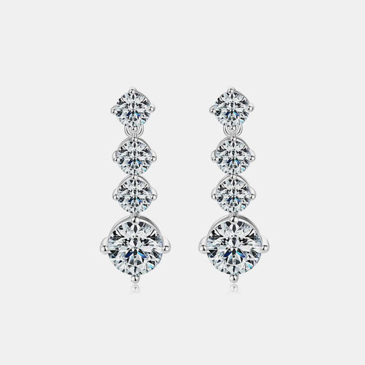 4 Carat Moissanite 925 Sterling Silver Earrings - Trendsi