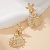 New Stylish Exquisite Starfish Shell Drop Earrings Vintage Elegant Premium Women Earrings, Versatile Sophisticated Jewelry - My Store - Flyclothing LLC