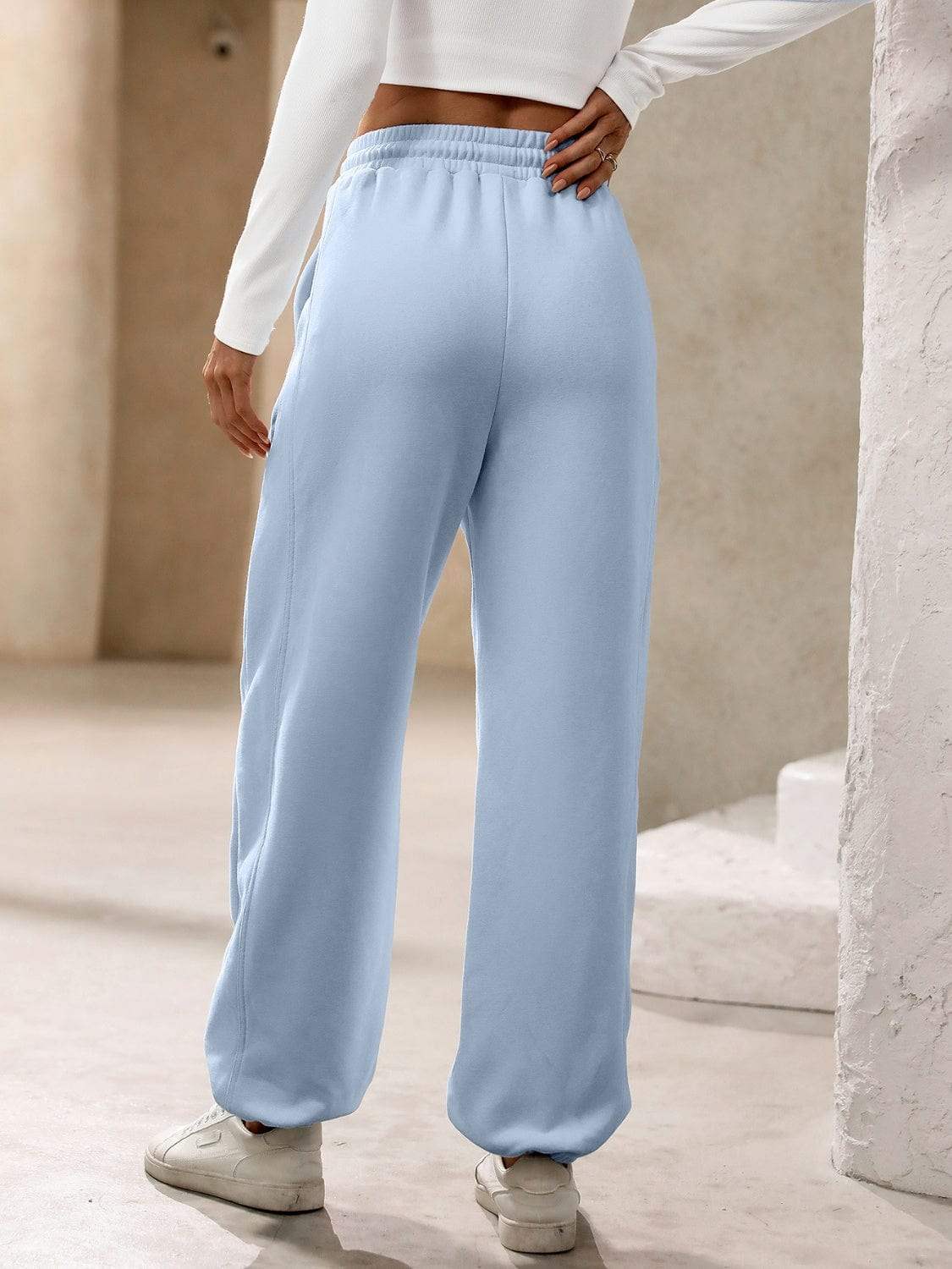 Drawstring Joggers with Pockets - Trendsi - Flyclothing LLC