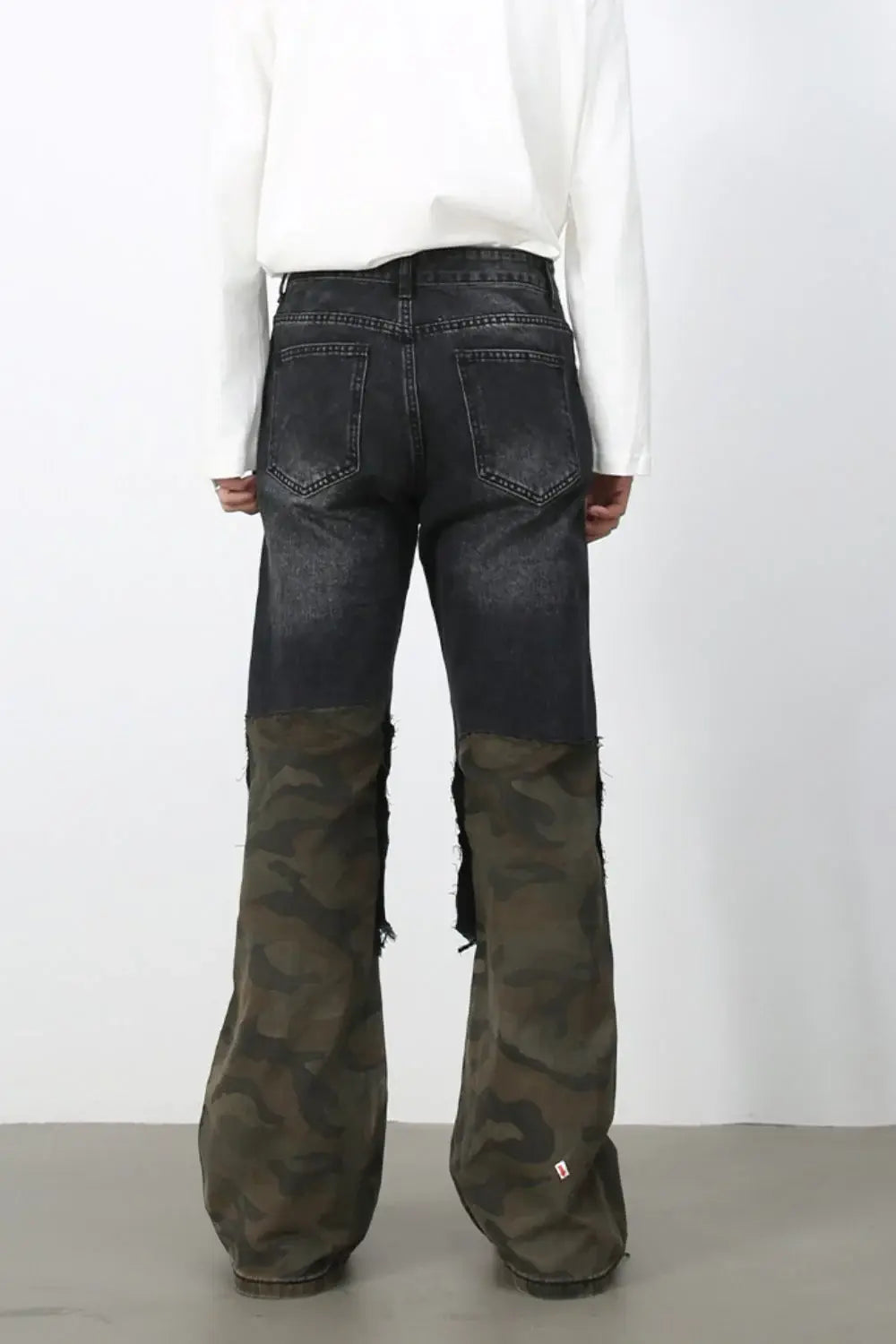 Men's Frayed Hem Camouflage Jeans - Trendsi - Flyclothing LLC