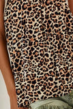 BiBi Leopard Printed Jersey Knit Gathering Cami Top - Trendsi