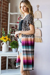 Heimish Full Size Animal Leopard and Stripe Open Cardigan Plus Size - Trendsi - Flyclothing LLC