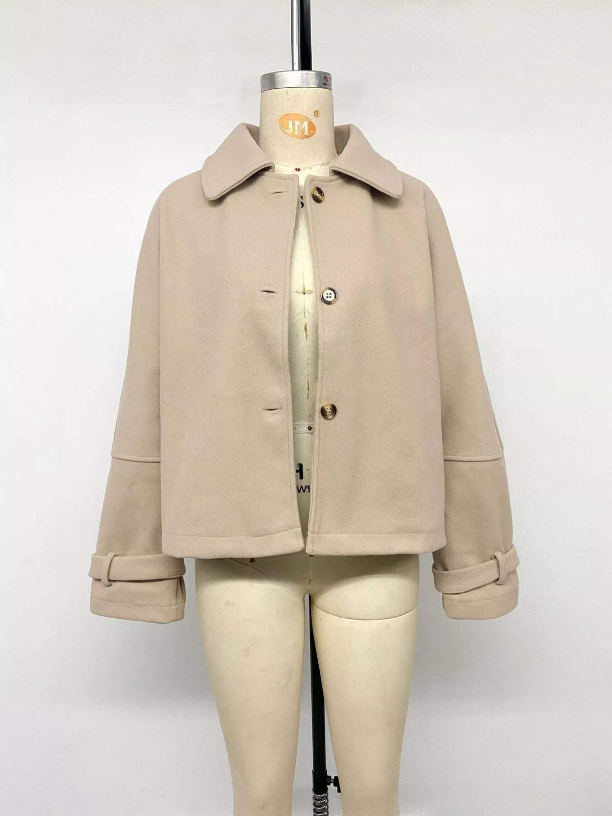 Collared Neck Button Up Jacket - Trendsi - Flyclothing LLC