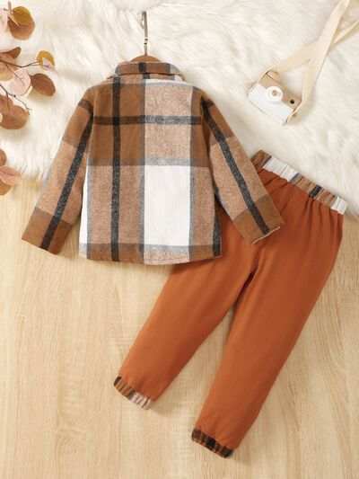 Color Block Button Up Top and Pants Set - Trendsi - Flyclothing LLC