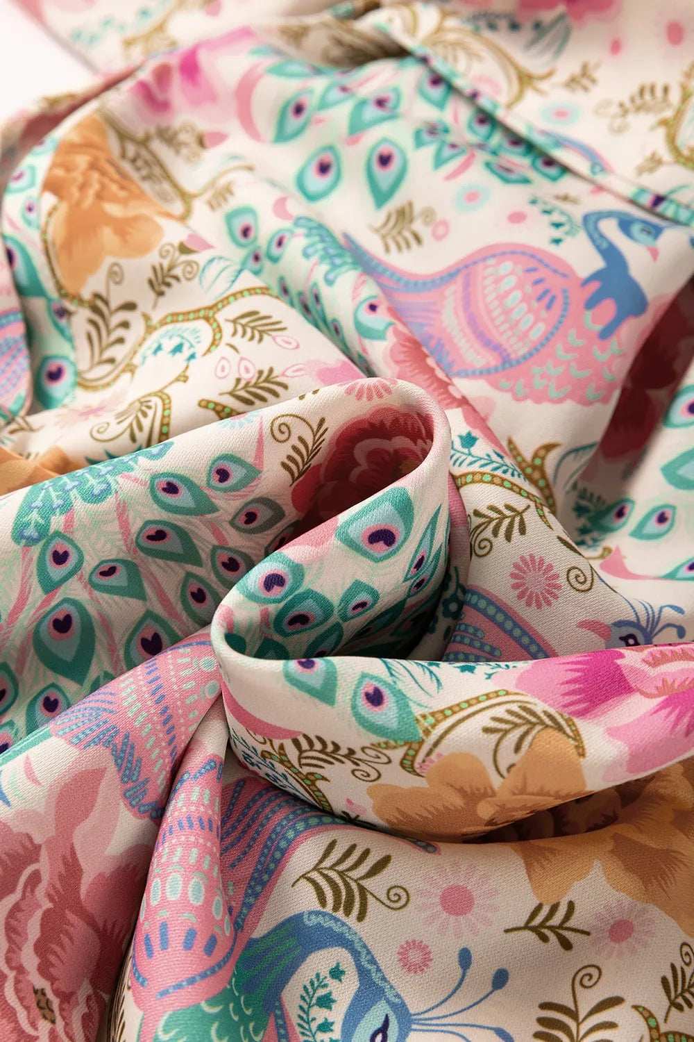 Printed Notched Lantern Sleeve Dress - Trendsi - Flyclothing LLC